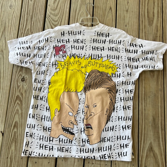 Beavis and Butt-head MTV Desantis shirt XL white 1995 Comic Images Butthead - Picture 4 of 7